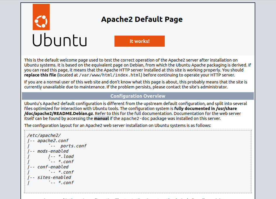 Дефолтная страница веб сервера  Apache